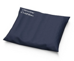 Repose Cushion, inflated, inside a blue cover, with logo printed top left.