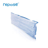 Repose Sole Protector with blue base and clear top,  standing upright on the long edge.